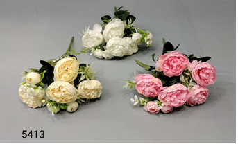 5 HEAD SPECIAL COLOUR OPEN PEYONY BUNCH (WH/PK/PH)