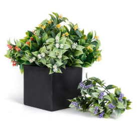 5 Head Plastic Bead Flower Bush