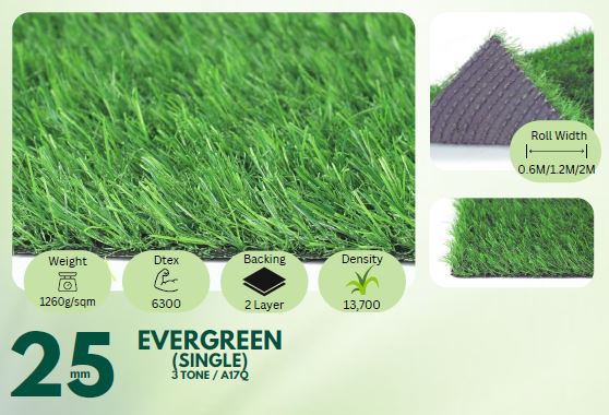 25mm Evergreen Artificial Grass
