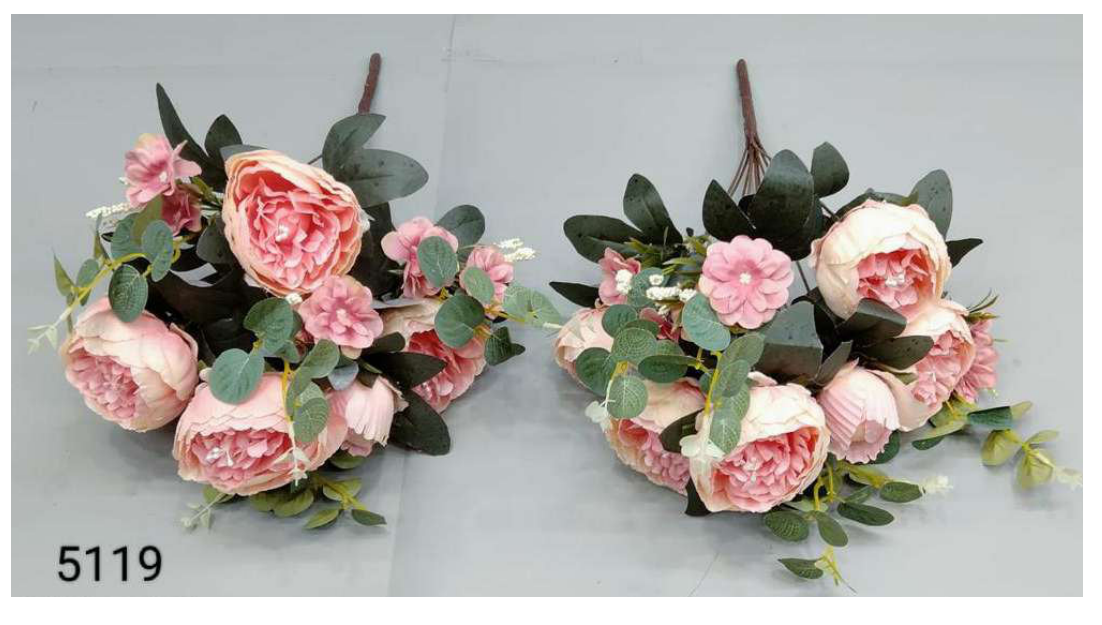 11 Head Winter Camelia Rose Bunch (Peach)