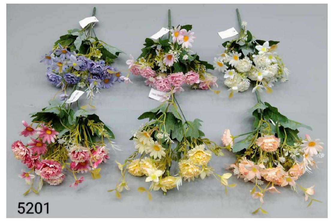 5 Head Tiny Carnation with Lily & Daisy Bunch