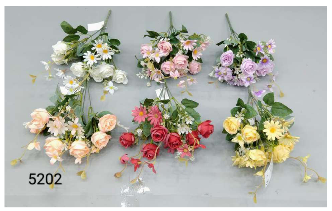 5 Head Tiny Rose with Lily & Daisy Bunch