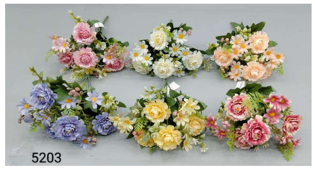 7 Head Baby Open Camelia Bunch