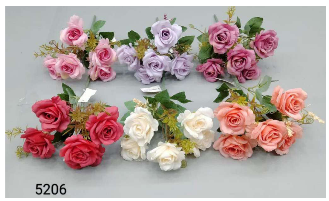 5 Open Big Rose Bunch