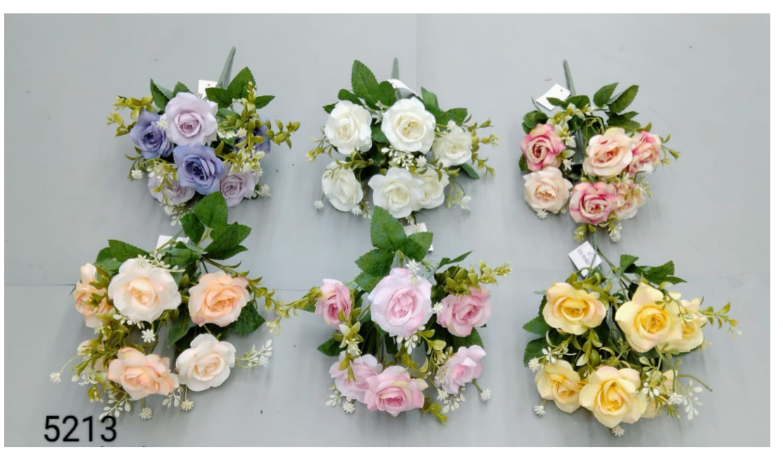 6 Head Open Rose Bunch