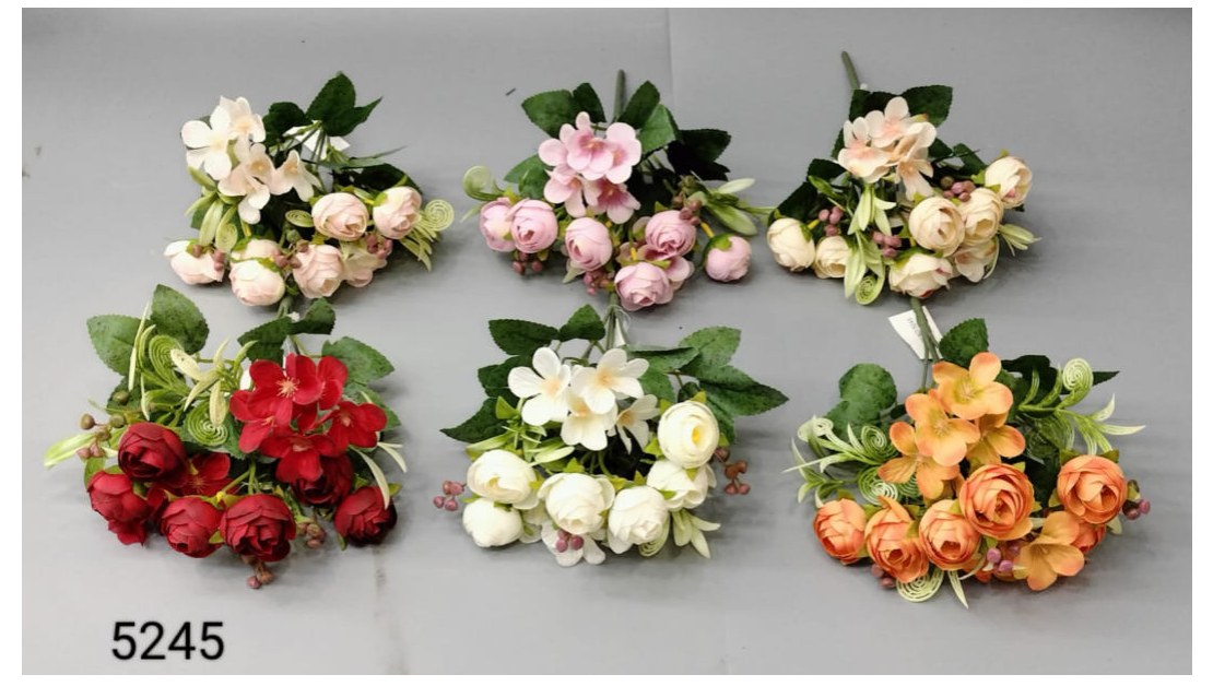6 Head Onion Rose Hydrangea Bunch