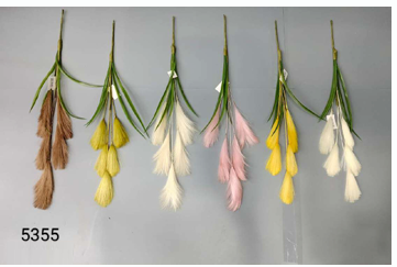 5 HEAD POM POM PAMPAS GRASS STICK