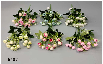 5 HEAD 15 ONION BUD BUNCH DOUBLE COLOUR