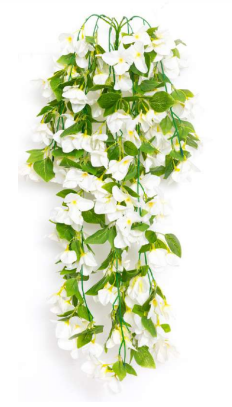 White Natural Touch Bougainvillea Hanging Creeper