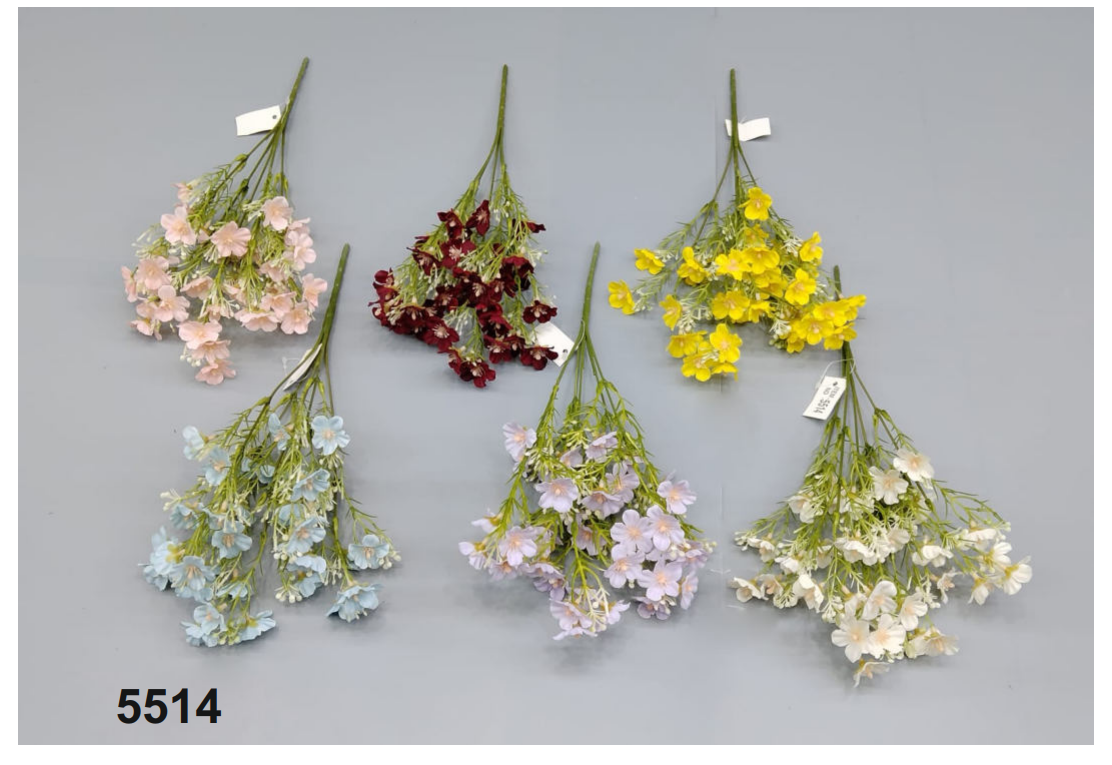 5 Head Tiny Flower Plastic Bunch
