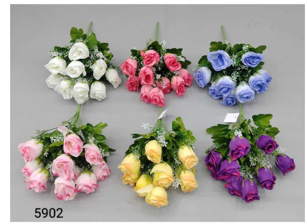 10 Head Rose Bud Tube Filler Bunch