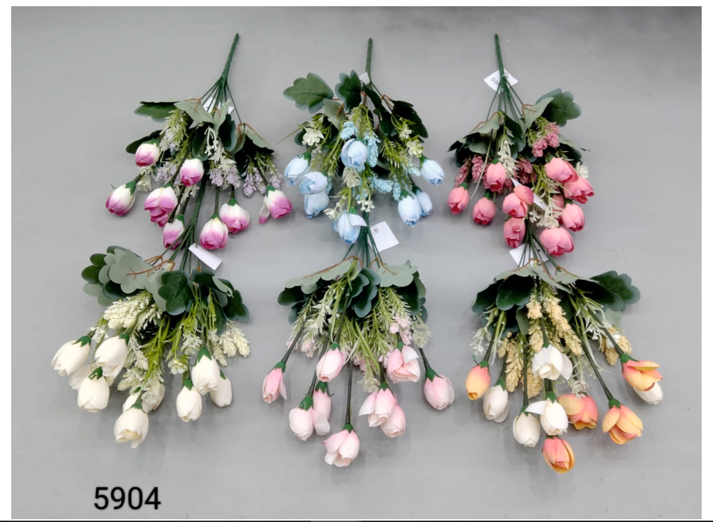 10 Head Dry Tulip Bud Thermocol Bunch