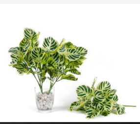 7 Head White Monstera Leaves Bush