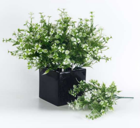 5 Head White Plastic Flower Bunch