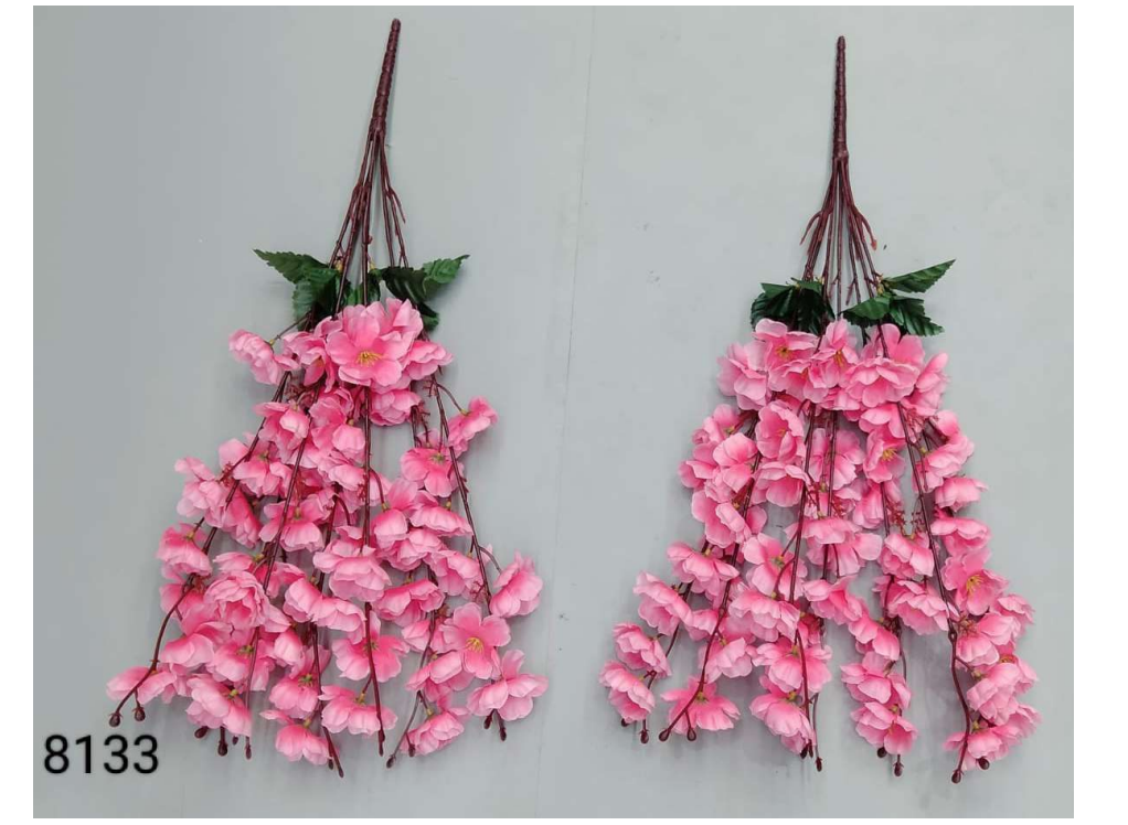 7 Head Light Pink Cherry Blossom Bunch