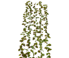 New Oval Red Green Leaves Veil