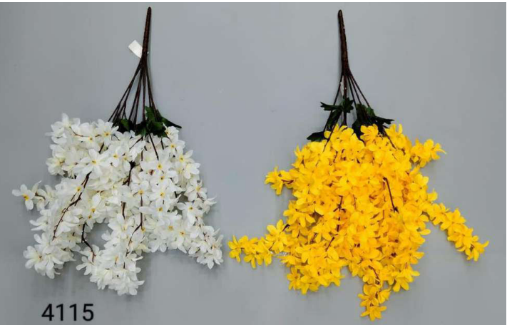 7 Head Yellow White Star Lily Flower Bunch