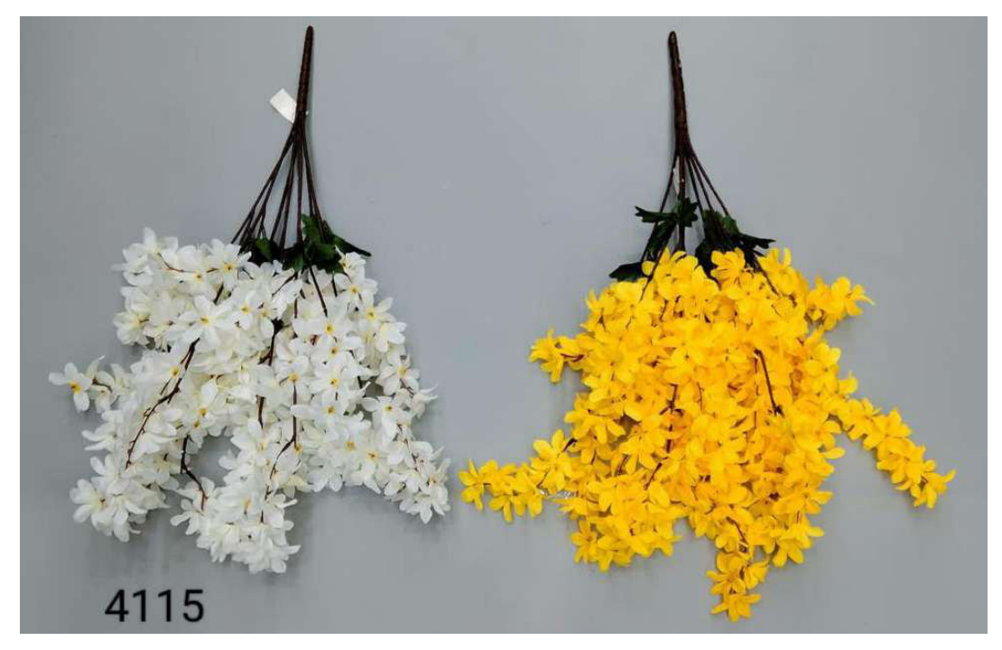 7 Head Yellow White Star Lily Flower Bunch