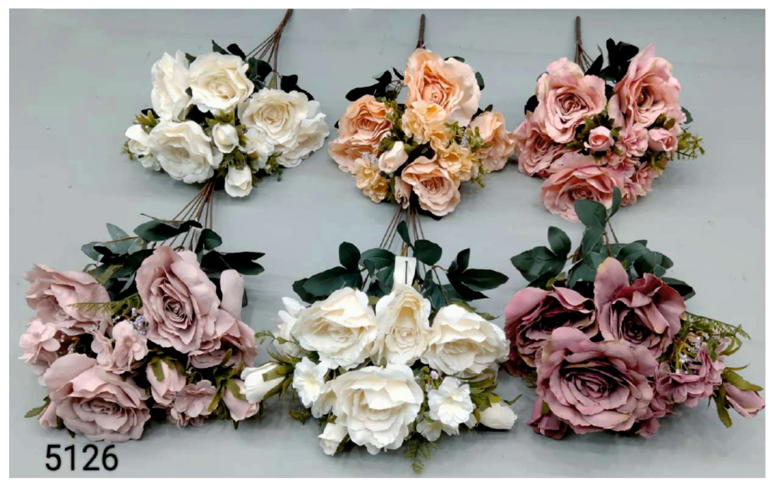 9 Head Winter Jumbo Rose and Filler Bunch