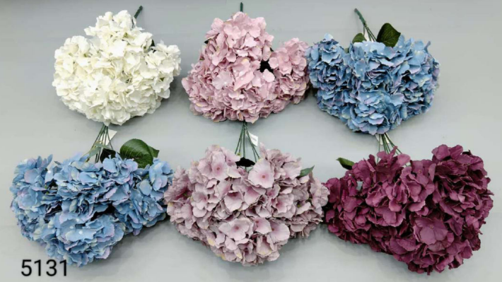 6 Head Winter Jumbo Hydrangea Bunch