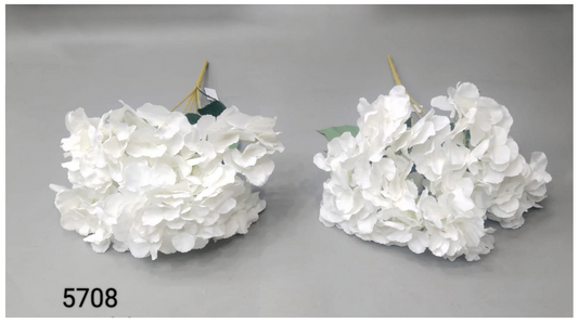 Deluxe 5 Head White Hydrangea Bunch
